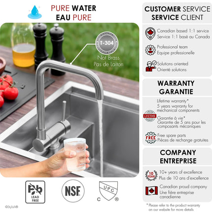 Stylish Single Handle Brushed Stainless Steel Foldable Kitchen Faucet - Plumbing Market