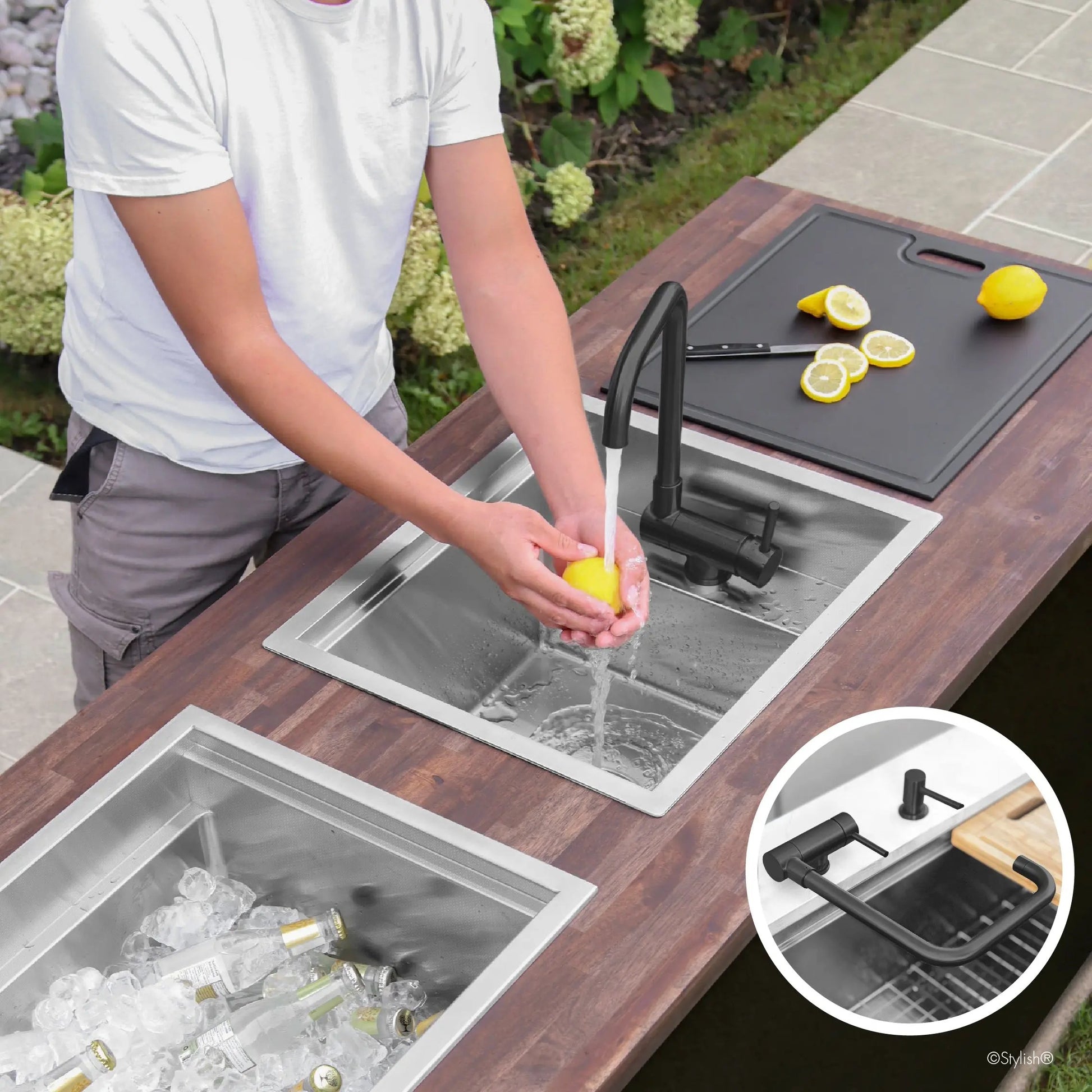 Stylish Single Handle Matte Black Foldable Kitchen Faucet - Plumbing Market