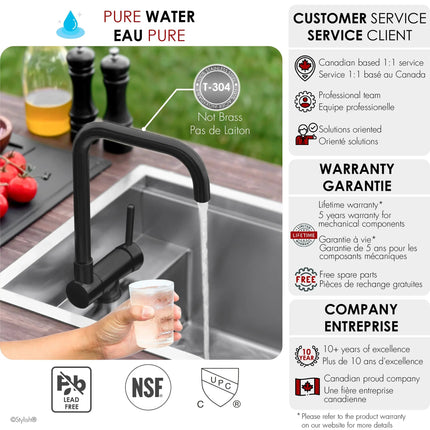 Stylish Single Handle Matte Black Foldable Kitchen Faucet - Plumbing Market