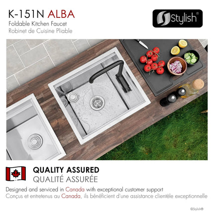 Stylish Single Handle Matte Black Foldable Kitchen Faucet - Plumbing Market