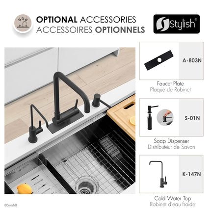 Stylish Single Handle Matte Black Foldable Kitchen Faucet - Plumbing Market