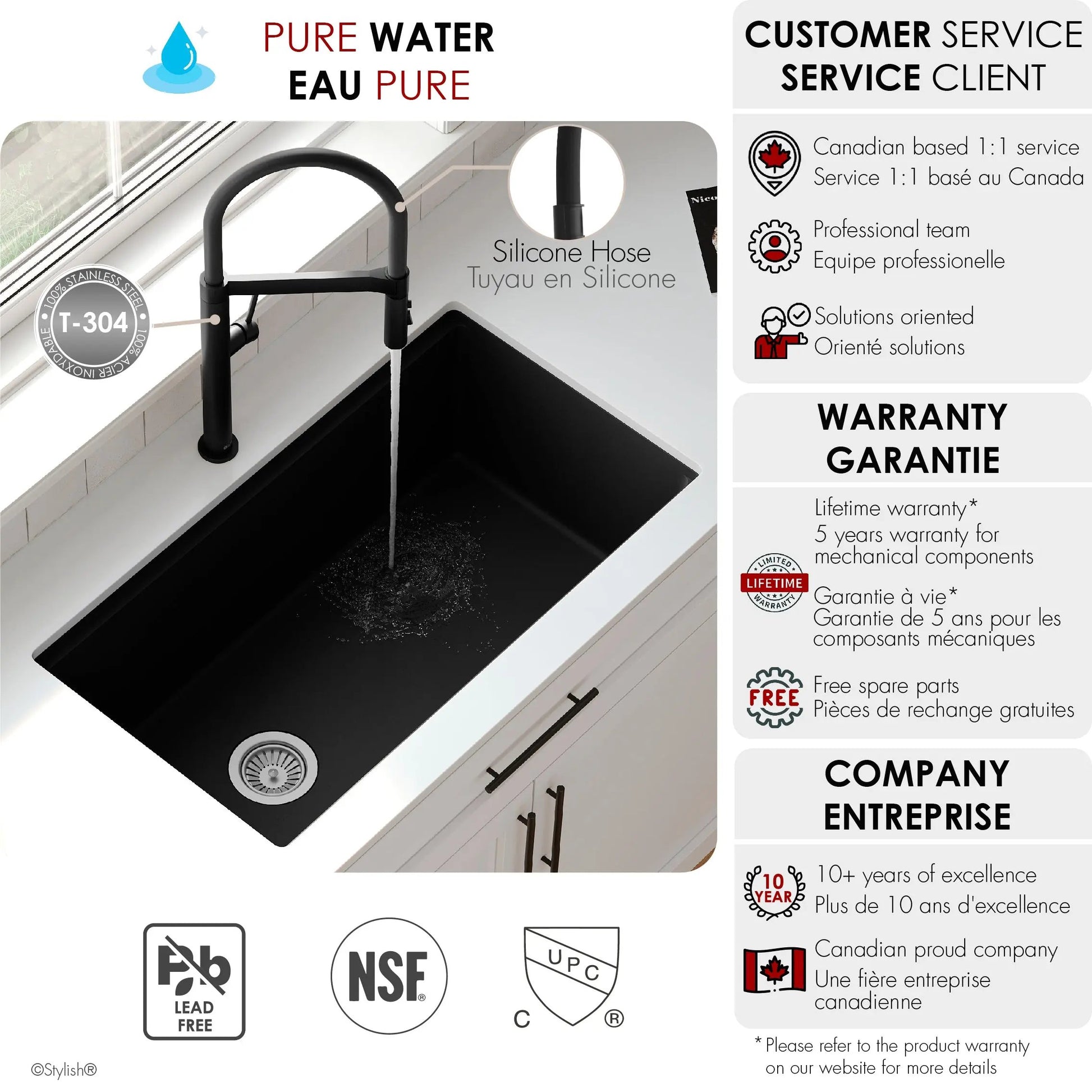 Stylish Single Handle Matte Black Pull Out Three Modes Kitchen Faucet - Plumbing Market