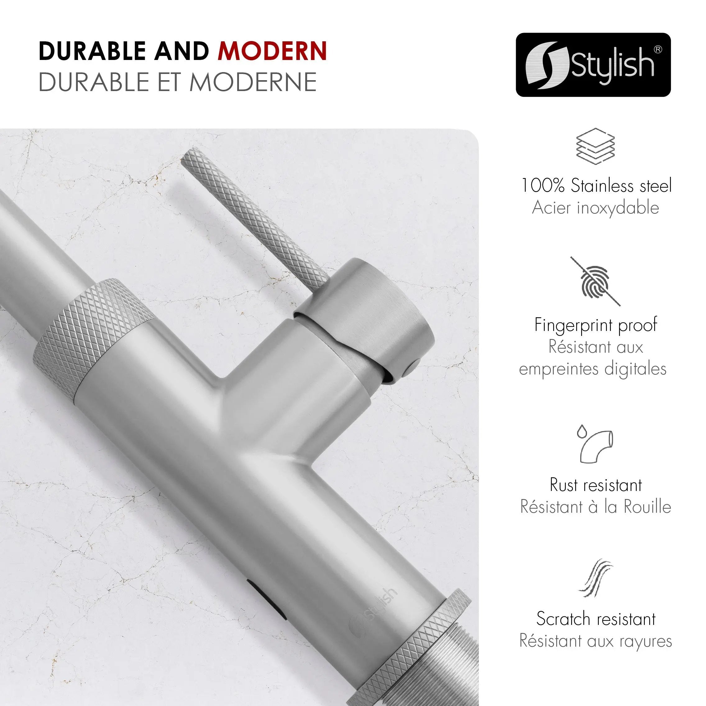 Stylish Single Handle Stainless Steel Pull Down Touchless Kitchen Faucet - Plumbing Market