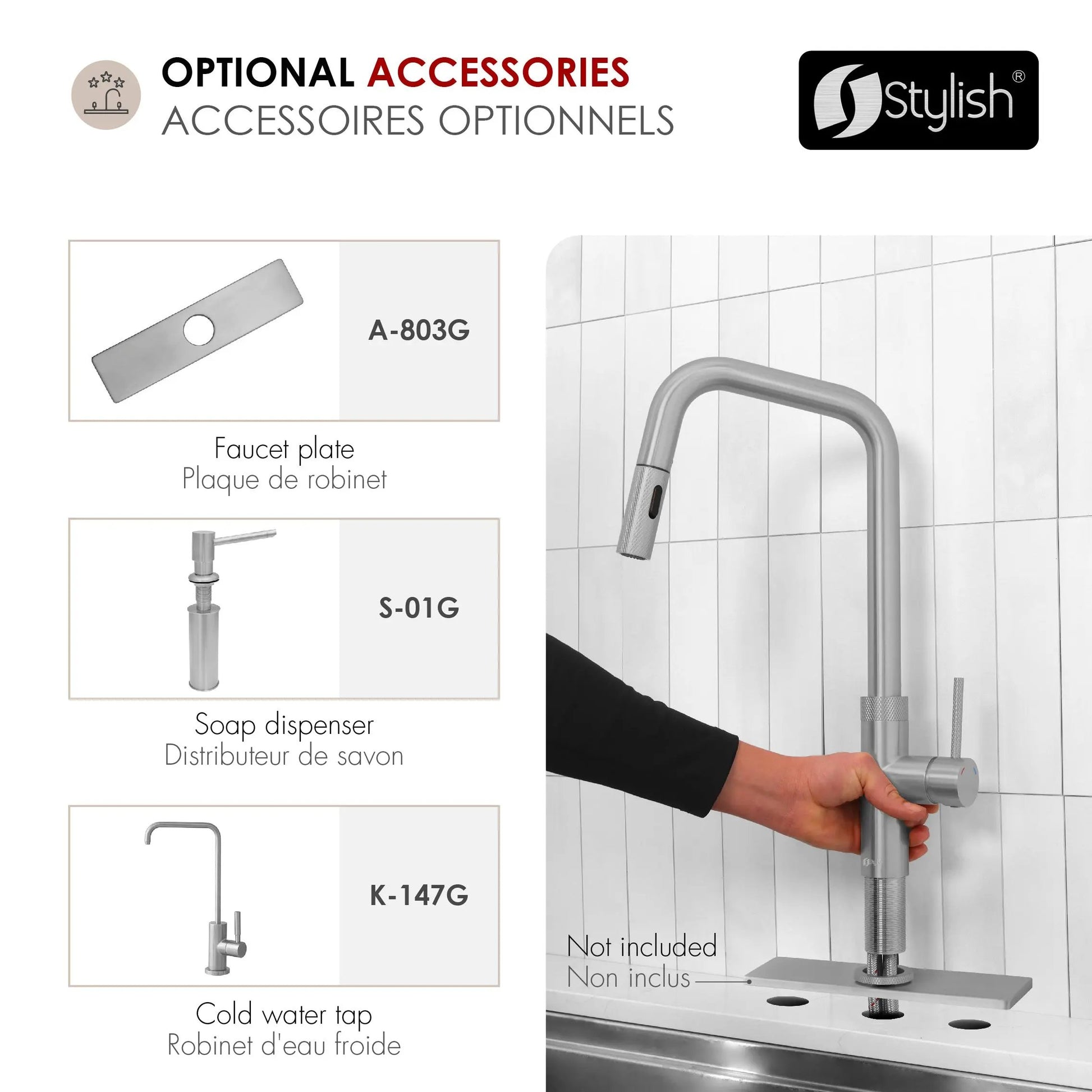 Stylish Single Handle Stainless Steel Pull Down Touchless Kitchen Faucet - Plumbing Market