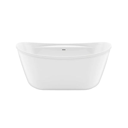 Suna 58 x 32 AcrylX Freestanding Center Drain Bathtub in White with White Skirt - Plumbing Market