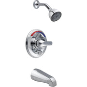 Delta Commercial T13691 Tub and Shower Trim with Push Button Diverter and Shower Head