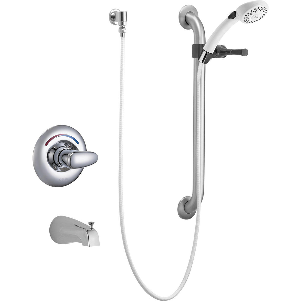 Delta Commercial T13H252 Tub and Shower Trim with Hand Shower and Grab Bar