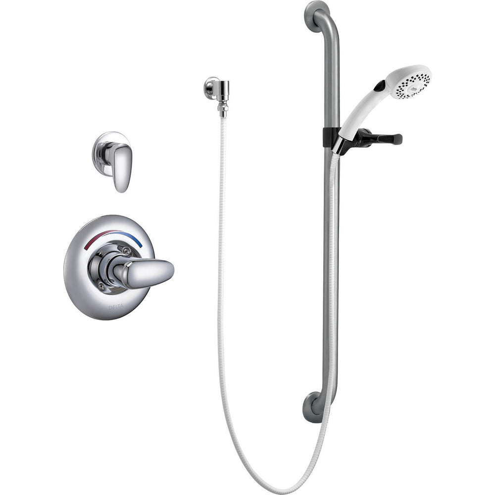 Delta Commercial T13H302-05 Shower Trim with Diverter, Hand Shower and Grab Bar