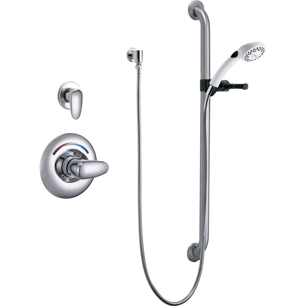 Delta Commercial T13H302-25 Shower Trim with Diverter, Hand Shower and Grab Bar