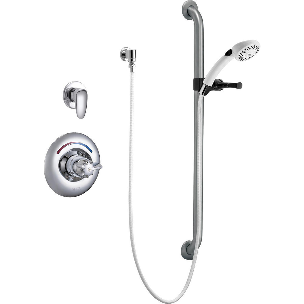 Delta Commercial T13H303-05 Shower Trim with Diverter, Hand Shower and Grab Bar
