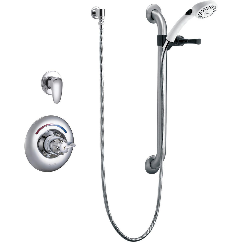 Delta Commercial T13H303-20 Shower Trim with Diverter, Hand Shower and Grab Bar