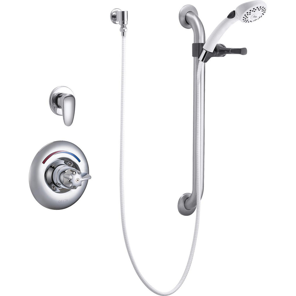 Delta Commercial T13H303 Shower Trim with Diverter, Hand Shower and Grab Bar