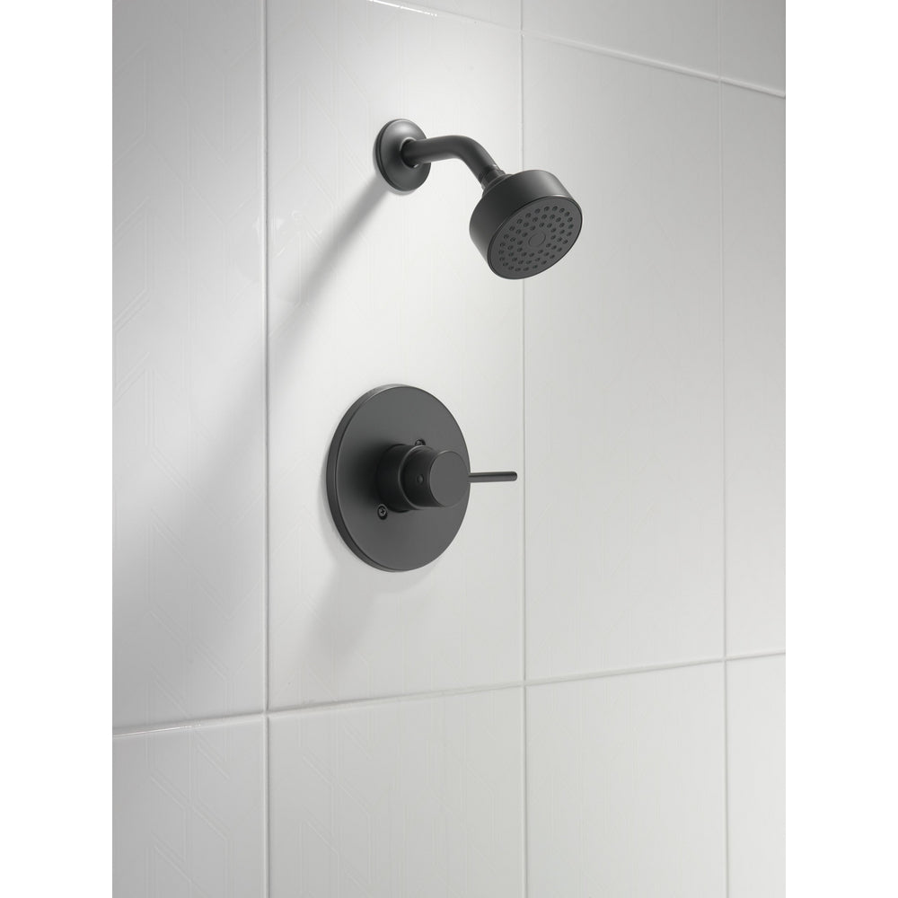 Delta Modern Cylindrical Round Contemporary Shower Only Pp - Matte Black