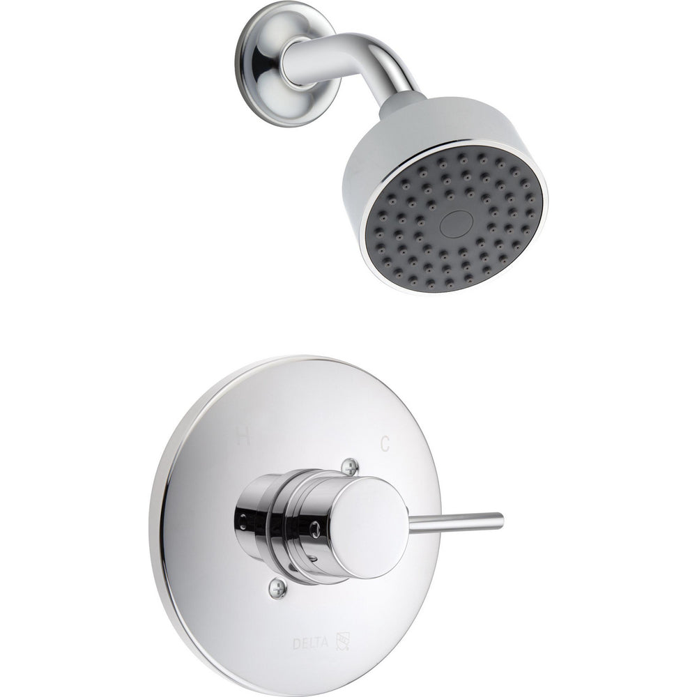 Delta Modern Cylindrical Round Contemporary Shower Only Pp - Chrome