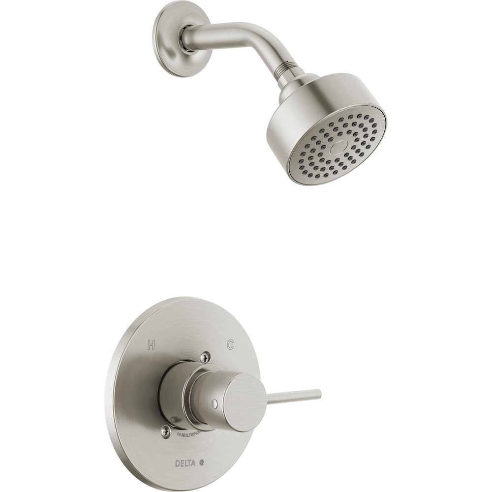 Delta Modern Cylindrical Round Contemporary Shower Only Pp - Stainless