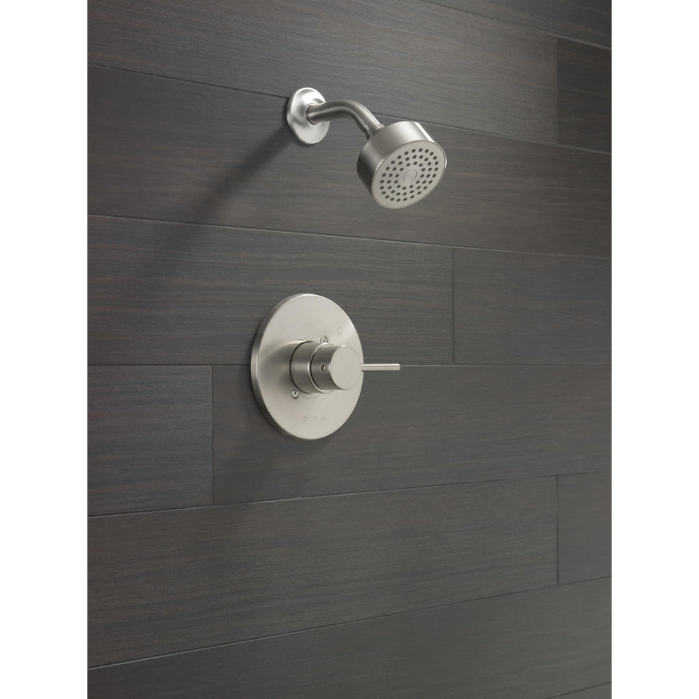Delta Modern Cylindrical Round Contemporary Shower Only Pp - Stainless