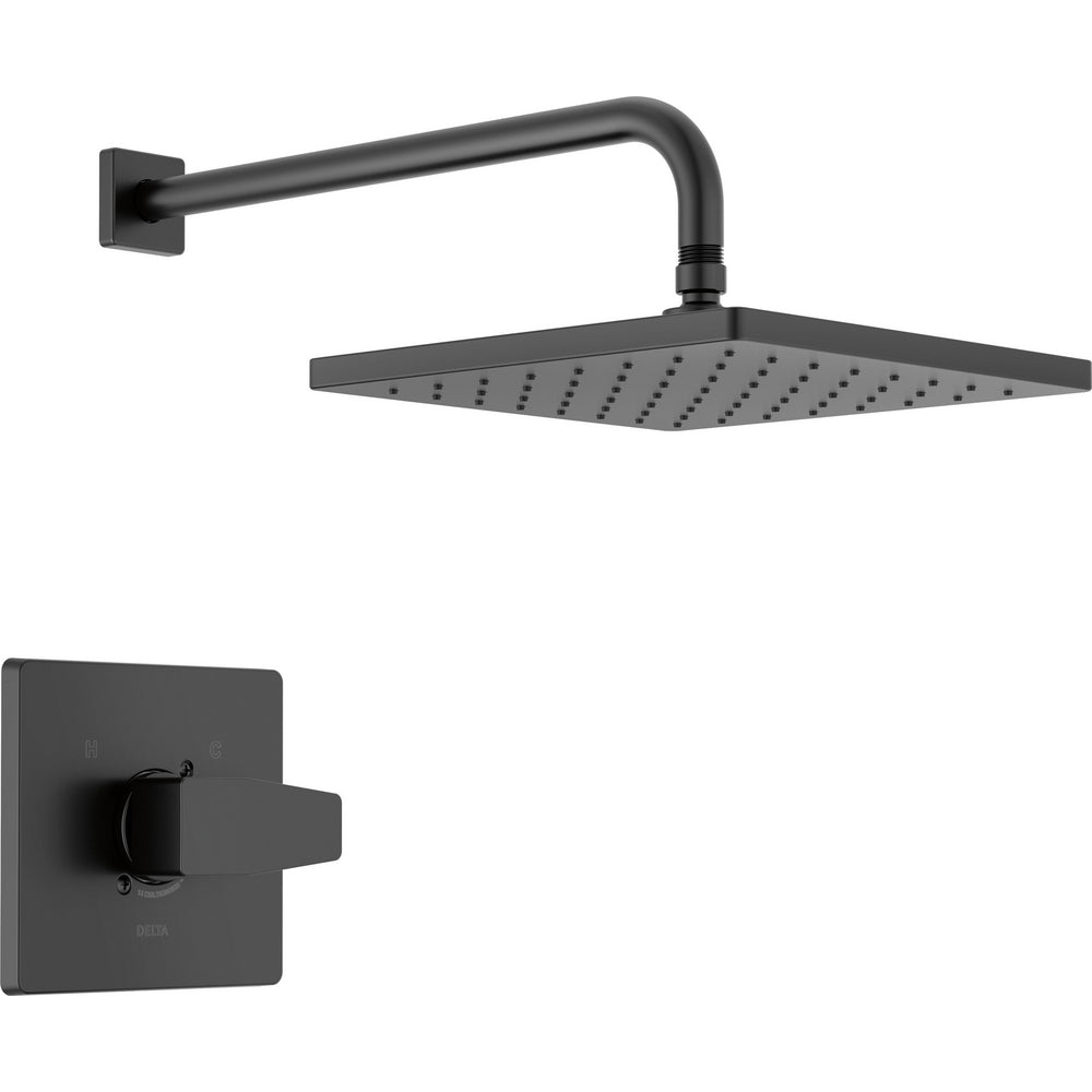 Delta Modern Angular Showerhead With Handshower - Matte Black