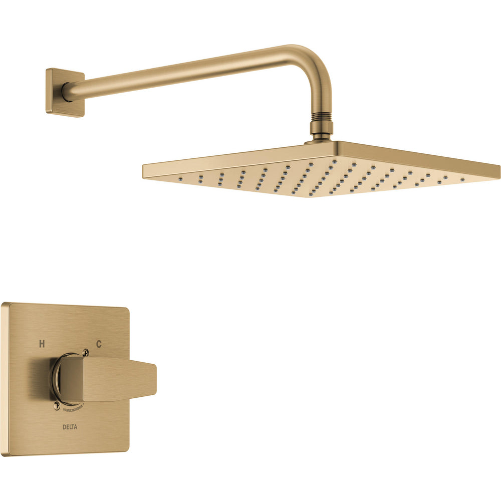 Delta Modern Angular Showerhead With Handshower - Champagne Bronze