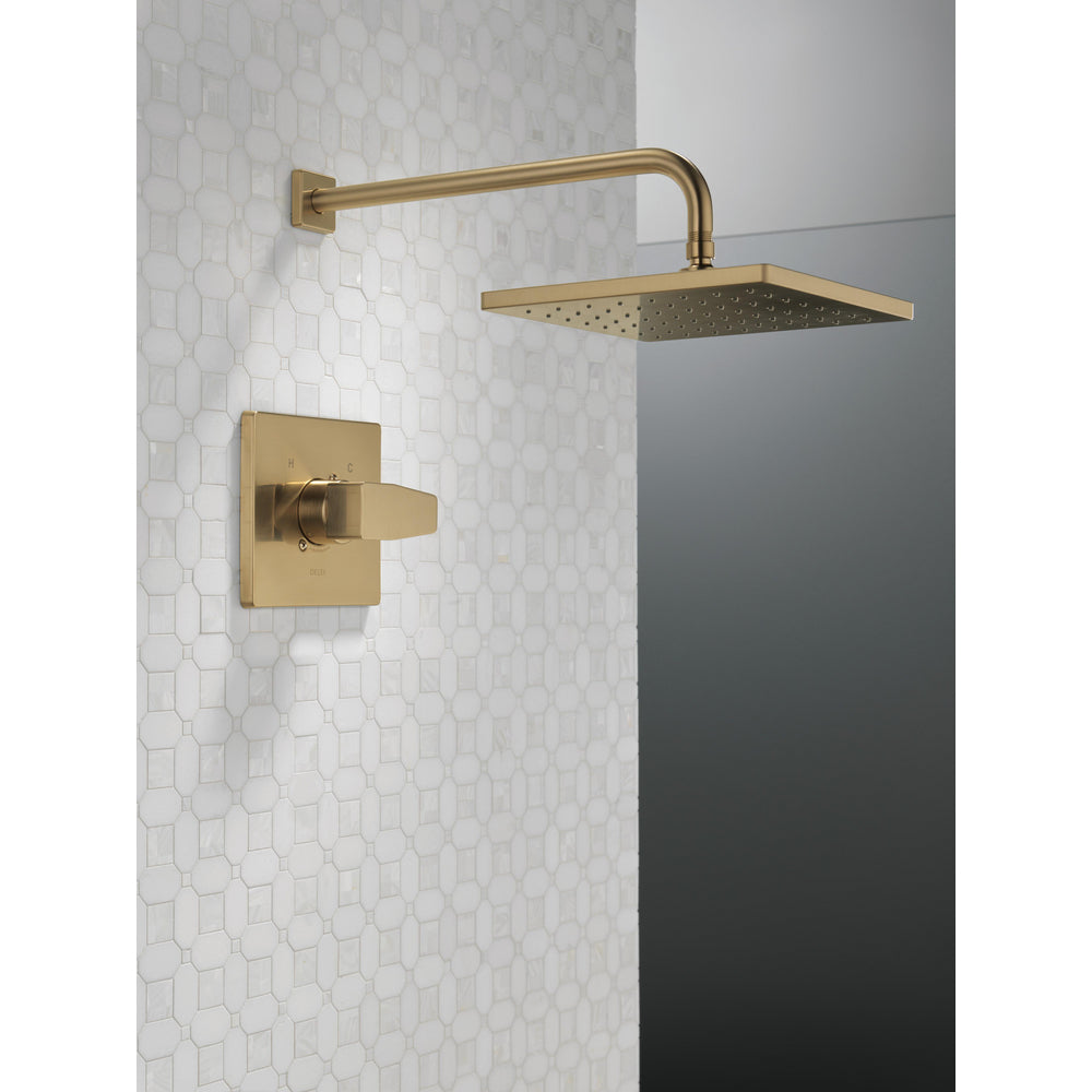 Delta Modern Angular Showerhead With Handshower - Champagne Bronze