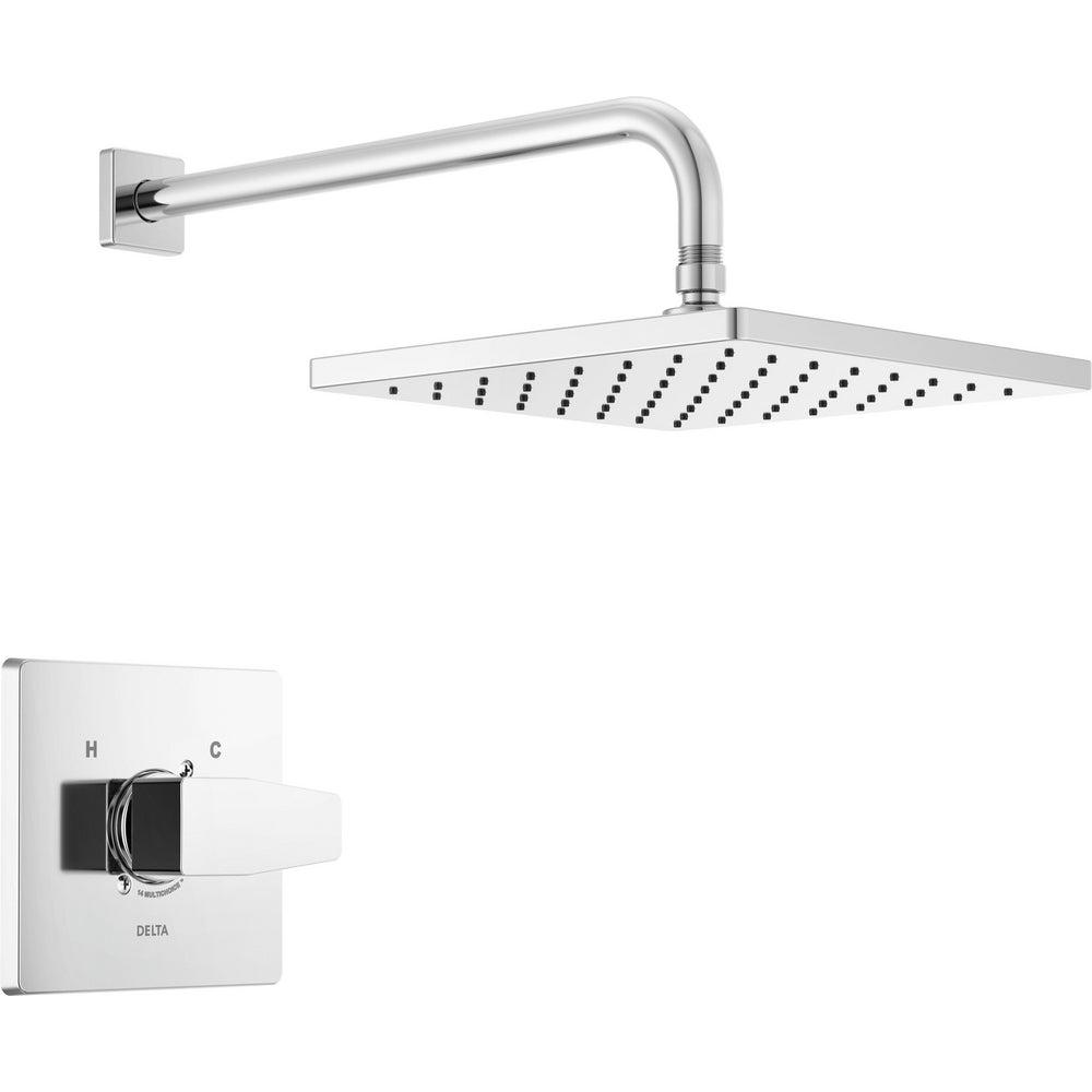 Delta Modern Angular Showerhead With Handshower - Chrome
