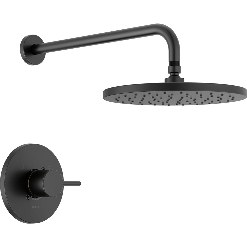 Delta Modern Cylindrical Showerhead With Handshower - Matte Black