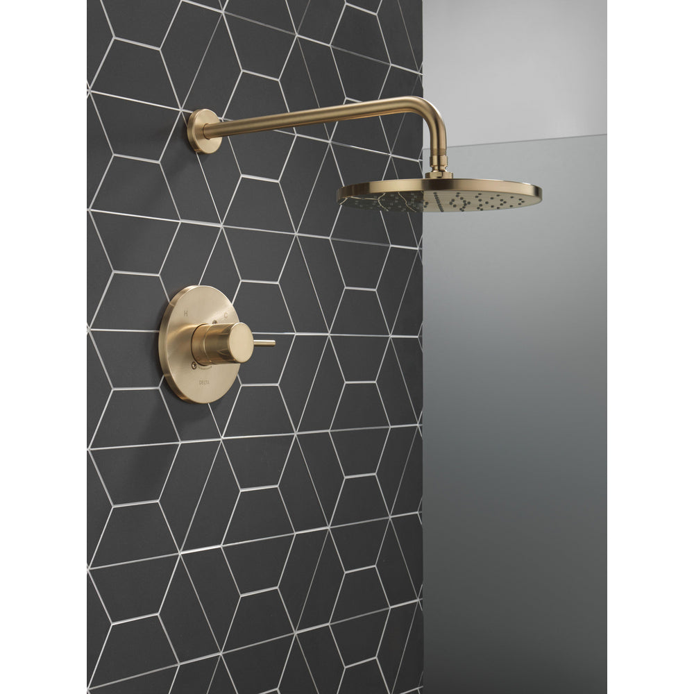 Delta Modern Cylindrical Showerhead With Handshower - Champagne Bronze