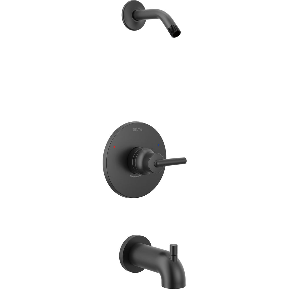 Delta Trinsic 14 Series Mc Tub/Shower Trim -Less Showerheads - Matte Black