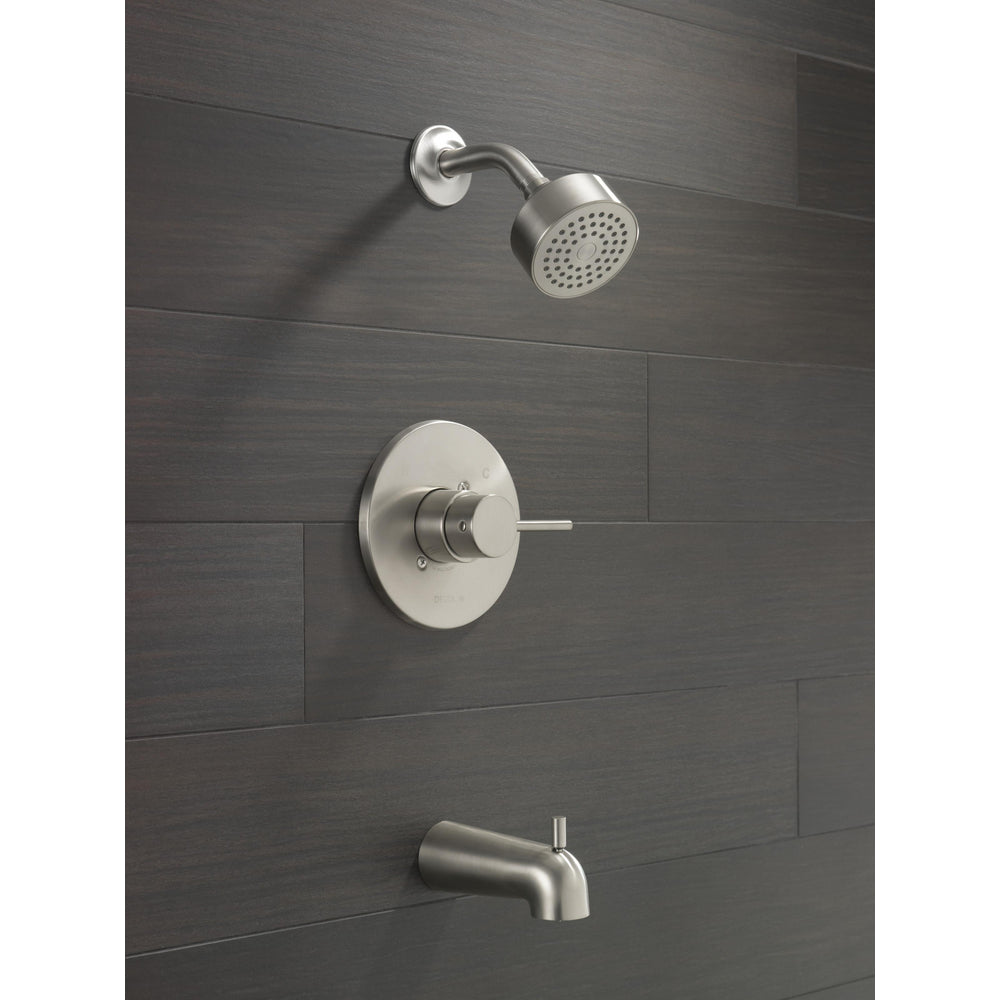 Delta Modern Cylindrical Round Contemporary Tub Shower Pp - Stainless