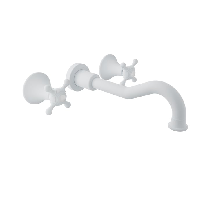 Baril NAUTICA B16 Trim Only for Two Handles Wall-Mounted Lavatory Faucet, Drain Not Included T16-8041-00L in White