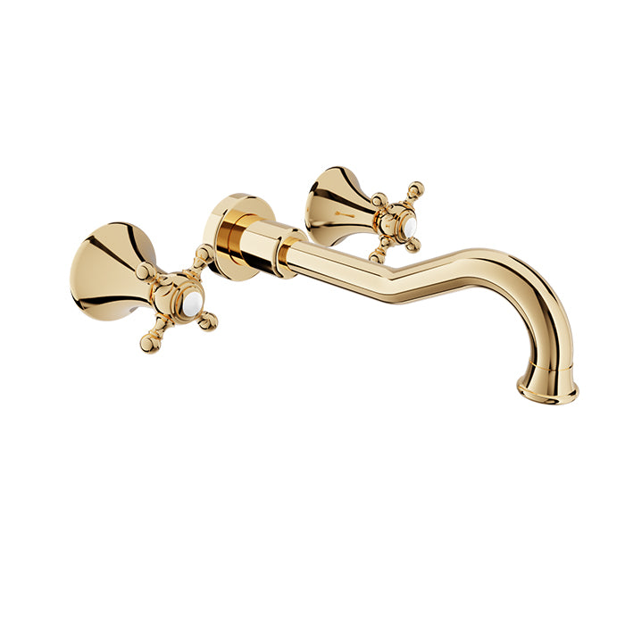 Baril NAUTICA B16 Trim Only for Two Handles Wall-Mounted Lavatory Faucet, Drain Not Included T16-8041-00L in Gold