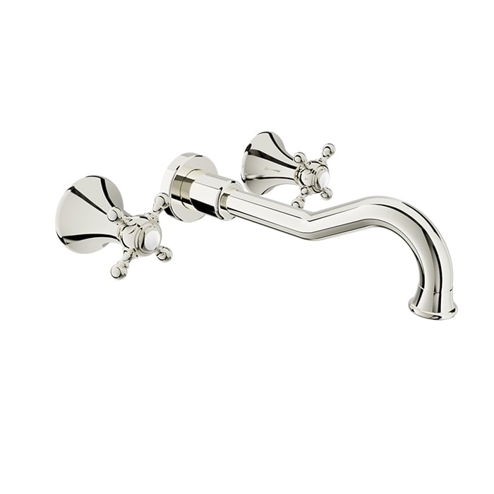 Baril NAUTICA B16 Trim Only for Two Handles Wall-Mounted Lavatory Faucet, Drain Not Included T16-8041-00L in Polished Nickel