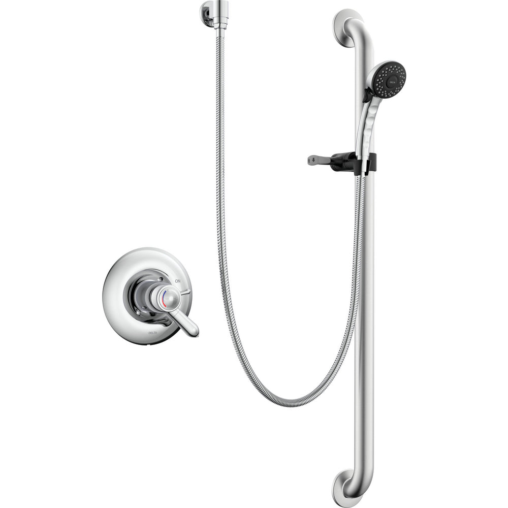 Delta Commercial T17TH155-25C-1.5 Shower Trim with Hand Shower and Grab Bar