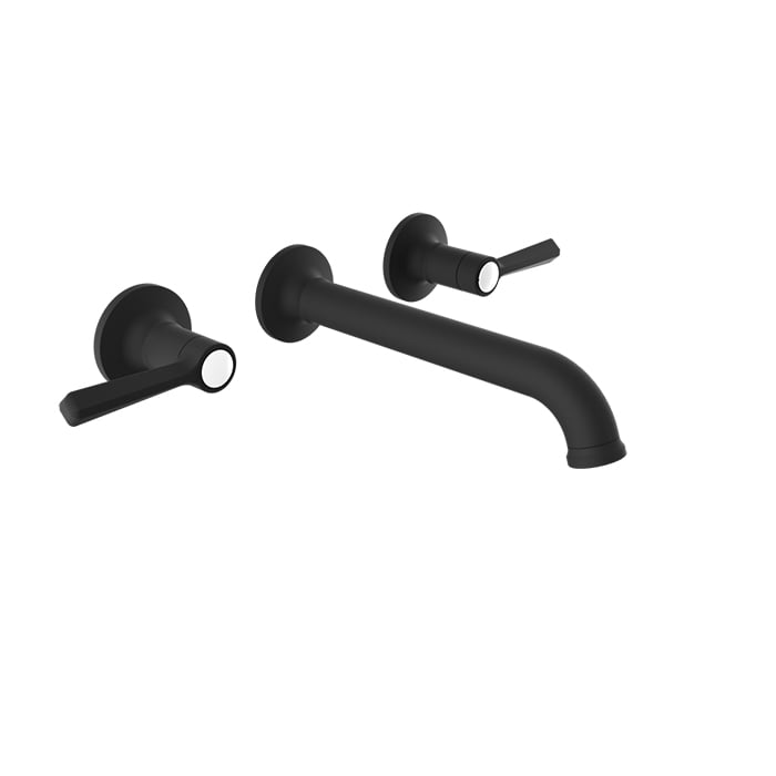 Baril BEAUMONT B20 Trim Only for Two Handles Wall-Mounted Lavatory Faucet, Drain Not Included T20-8044-00L in Matte Black