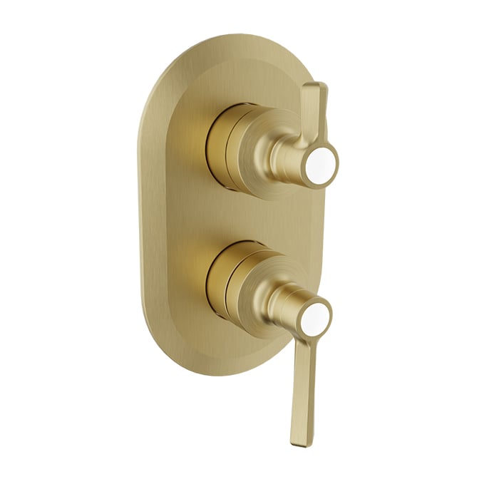 Baril BEAUMONT B20 Trim Only for Pressure-Balanced Shower Control Valve with 3-way Diverter T20-9194-00 in Satin Brass