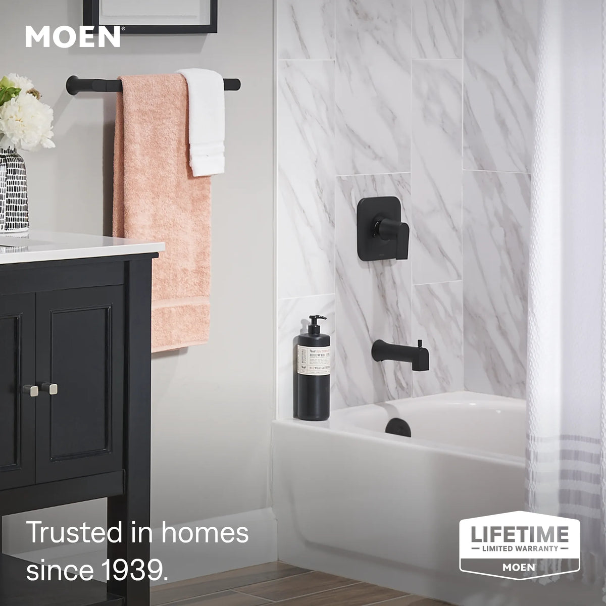 Moen Genta LX Posi-Temp Eco-Performance Tub/Shower T2473EP in Matte Black (T2473EPBL) - view 2