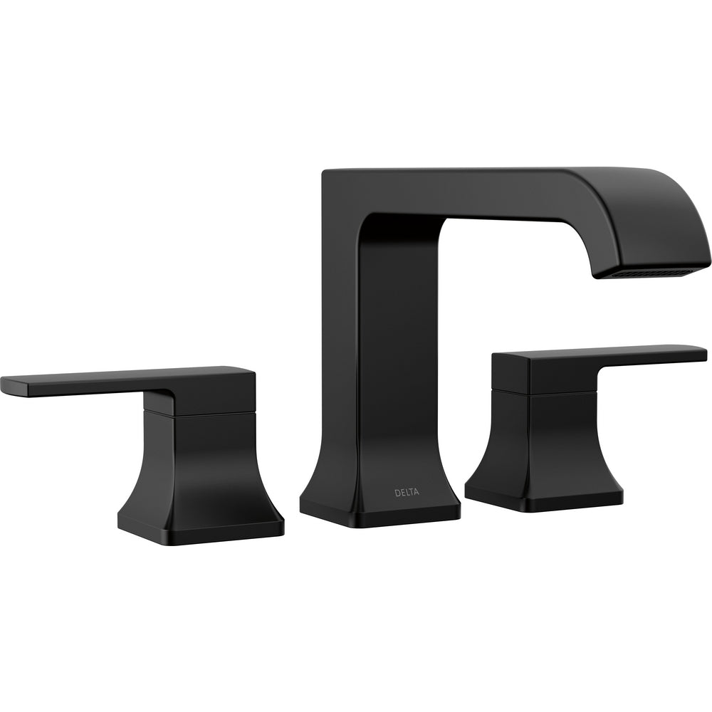 Delta Velum Roman Bathtub Faucet Trim 3 Hole Curved - Matte Black