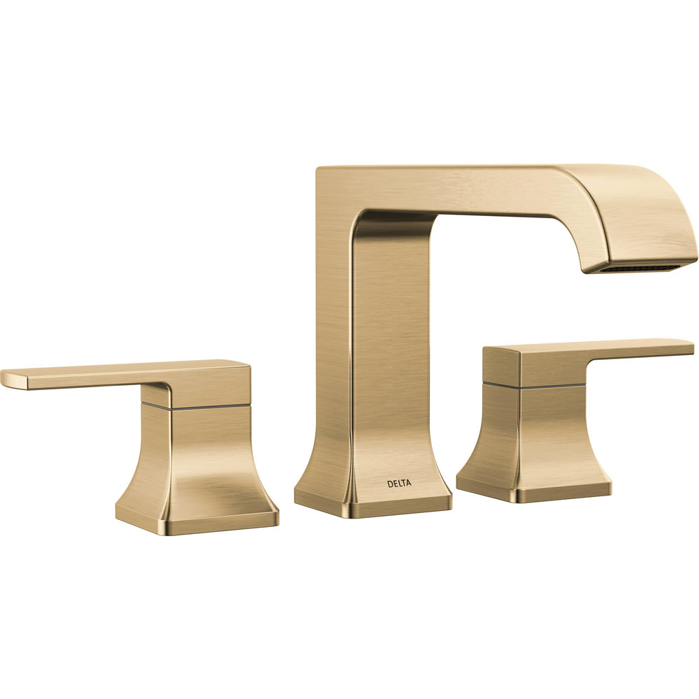 Delta Velum Roman Bathtub Faucet Trim 3 Hole Curved - Champagne Bronze