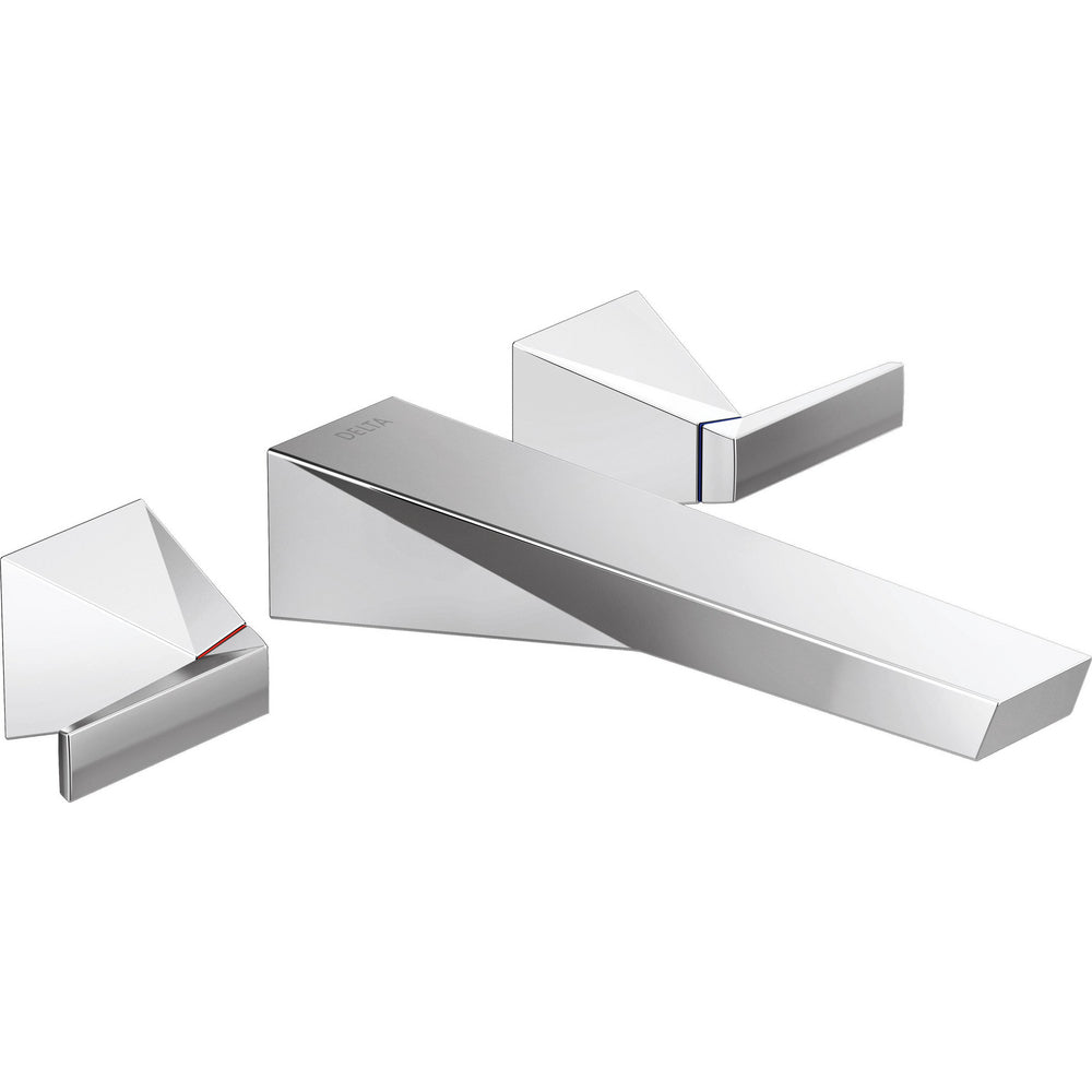 Delta Trillian Two Handle Wall Mount Lavatory Faucet - Chrome