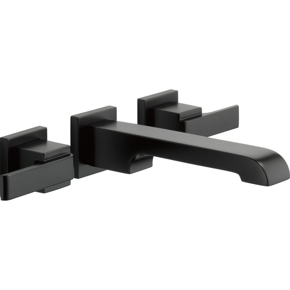 Delta Ara Wall-Mount Bathroom Faucet - Matte Black