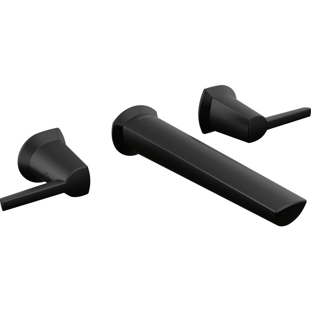 Delta Galeon Two Handle Wall Mount Bathroom Faucet - Matte Black