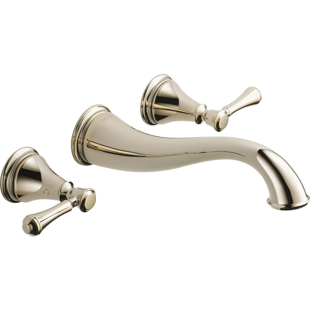 Delta Cassidy Two Handle Wall Mount Lavatory Faucet Trim - Polished Nickel