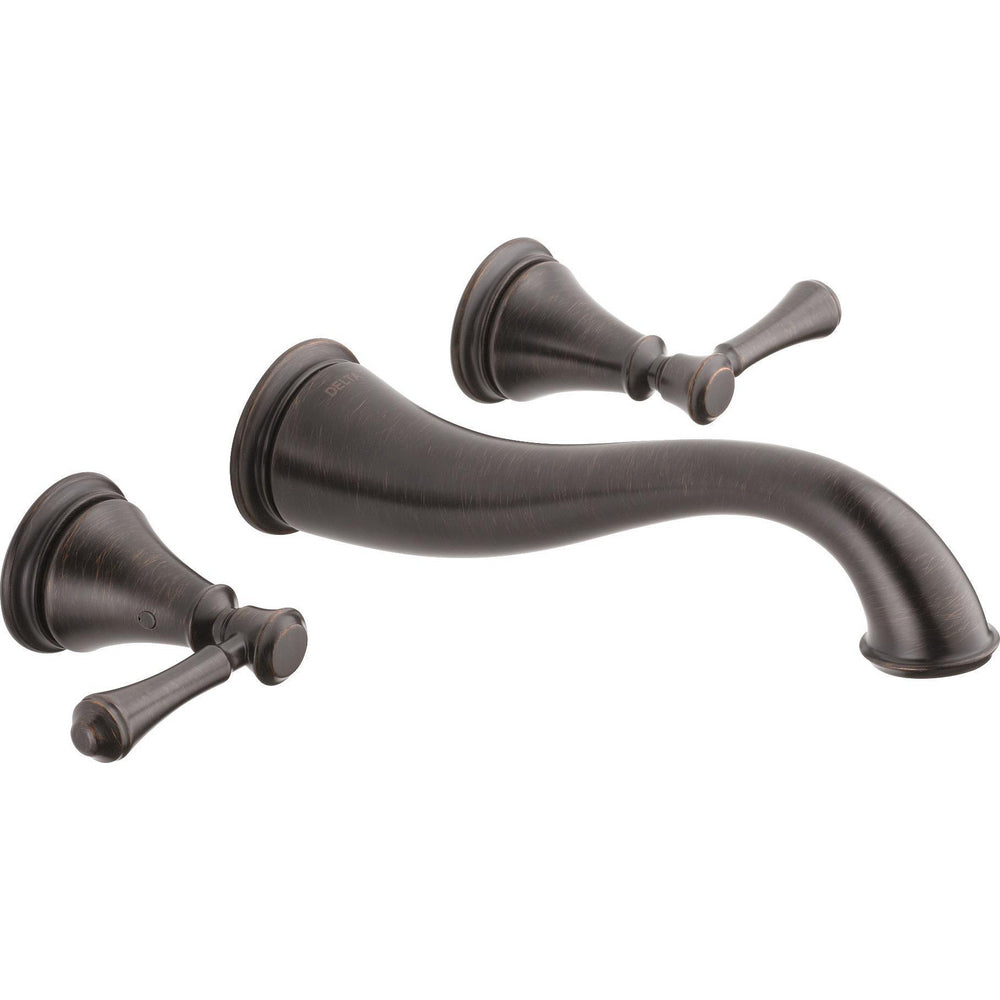 Delta Cassidy Two Handle Wall Mount Lavatory Faucet Trim - Venetian Bronze