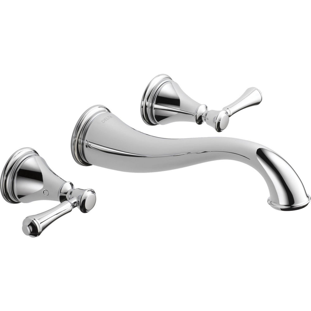 Delta Cassidy Two Handle Wall Mount Lavatory Faucet Trim - Chrome