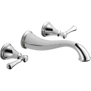 Delta Cassidy Two Handle Wall Mount Lavatory Faucet Trim - Chrome
