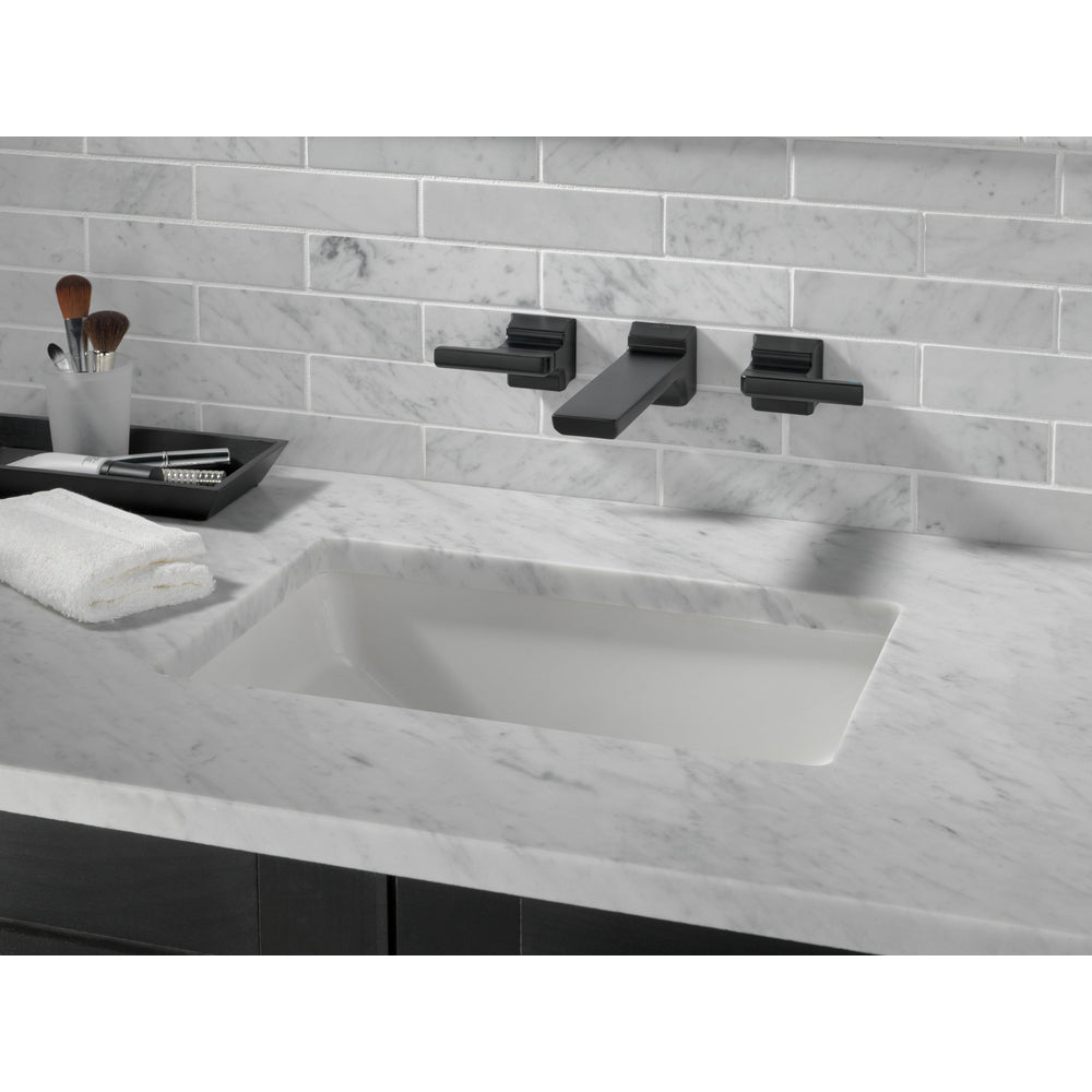 Delta Pivotal Two Handle Wall Mounted Faucet - Matte Black