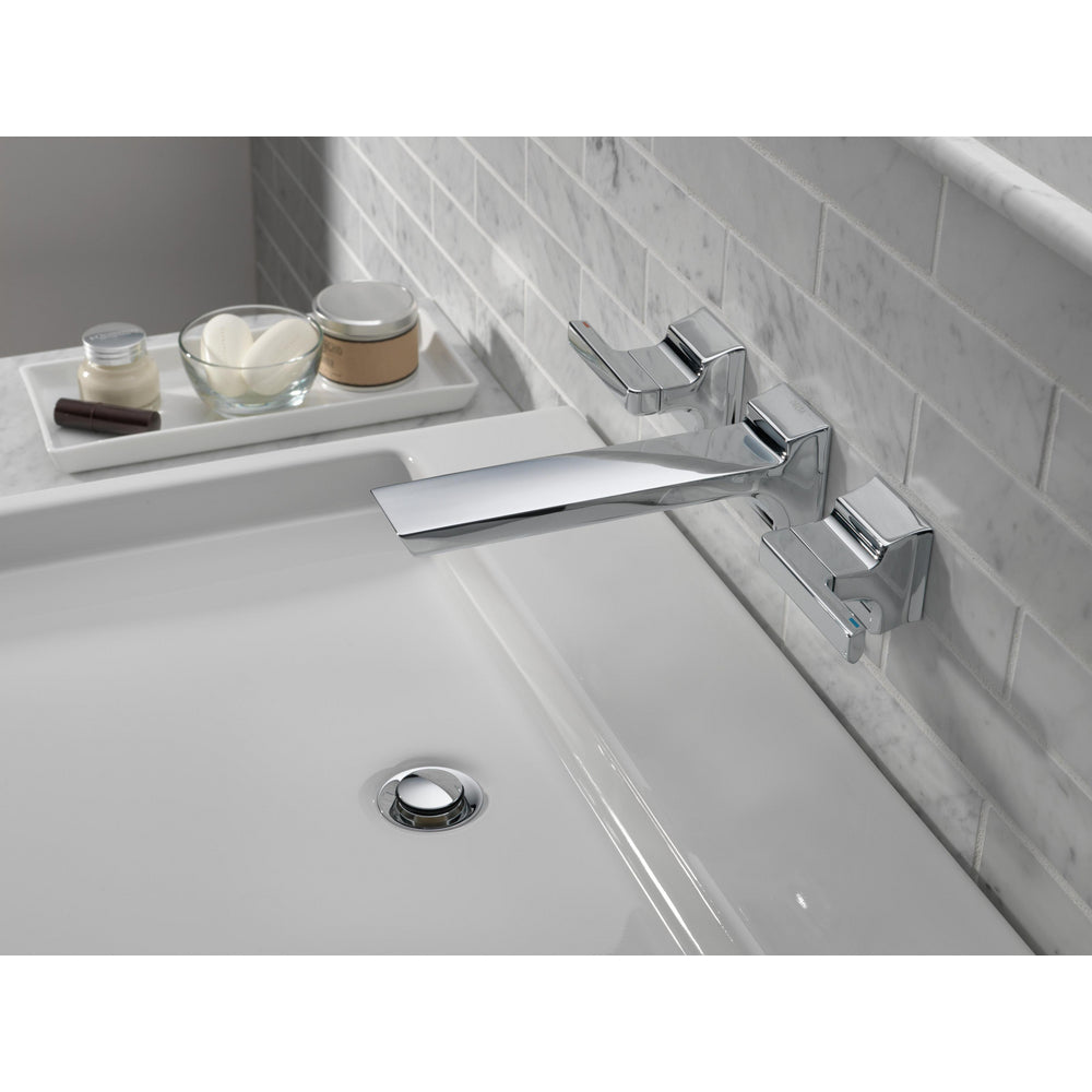 Delta Pivotal Two Handle Wall Mounted Faucet - Chrome