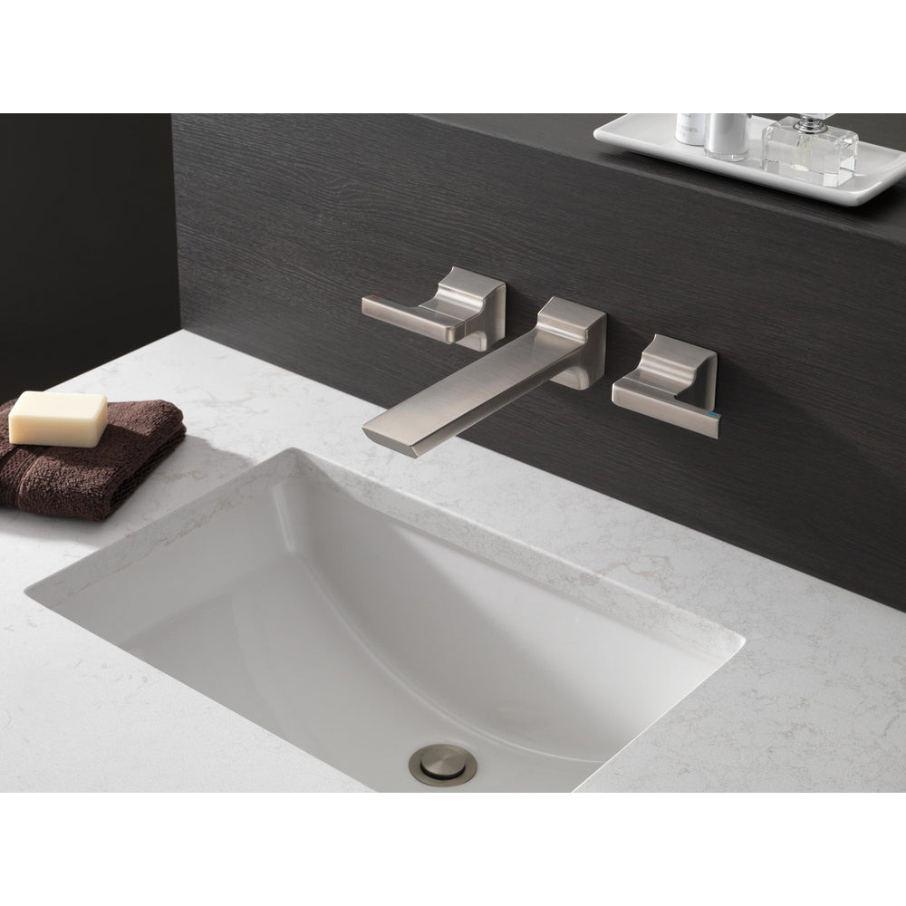 Delta Pivotal Two Handle Wall Mounted Faucet - Stainless