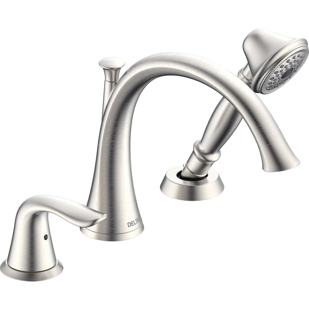 Delta 3 Hole Lahara Roman Tub With Handshower - Stainless