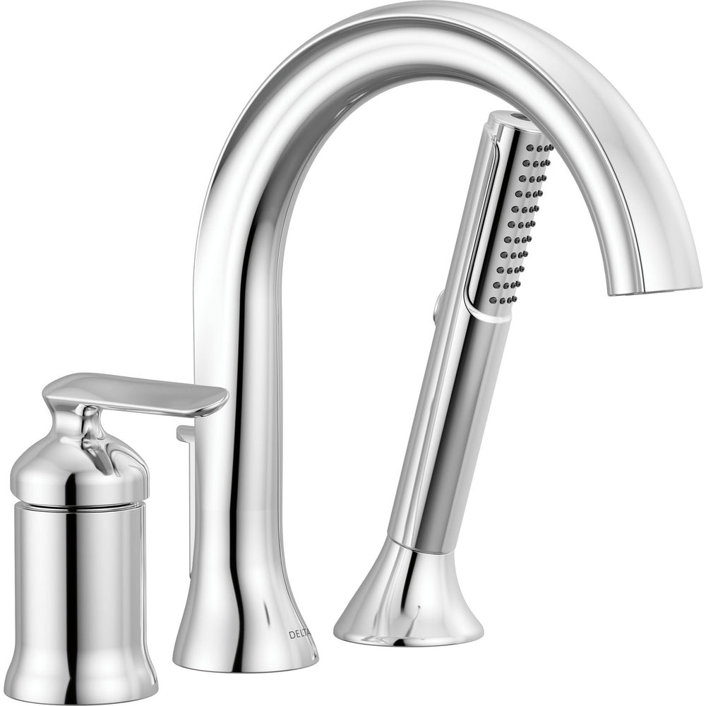 Delta Bonacci Three Hole Roman Tub Trim with Hand Shower - Chrome