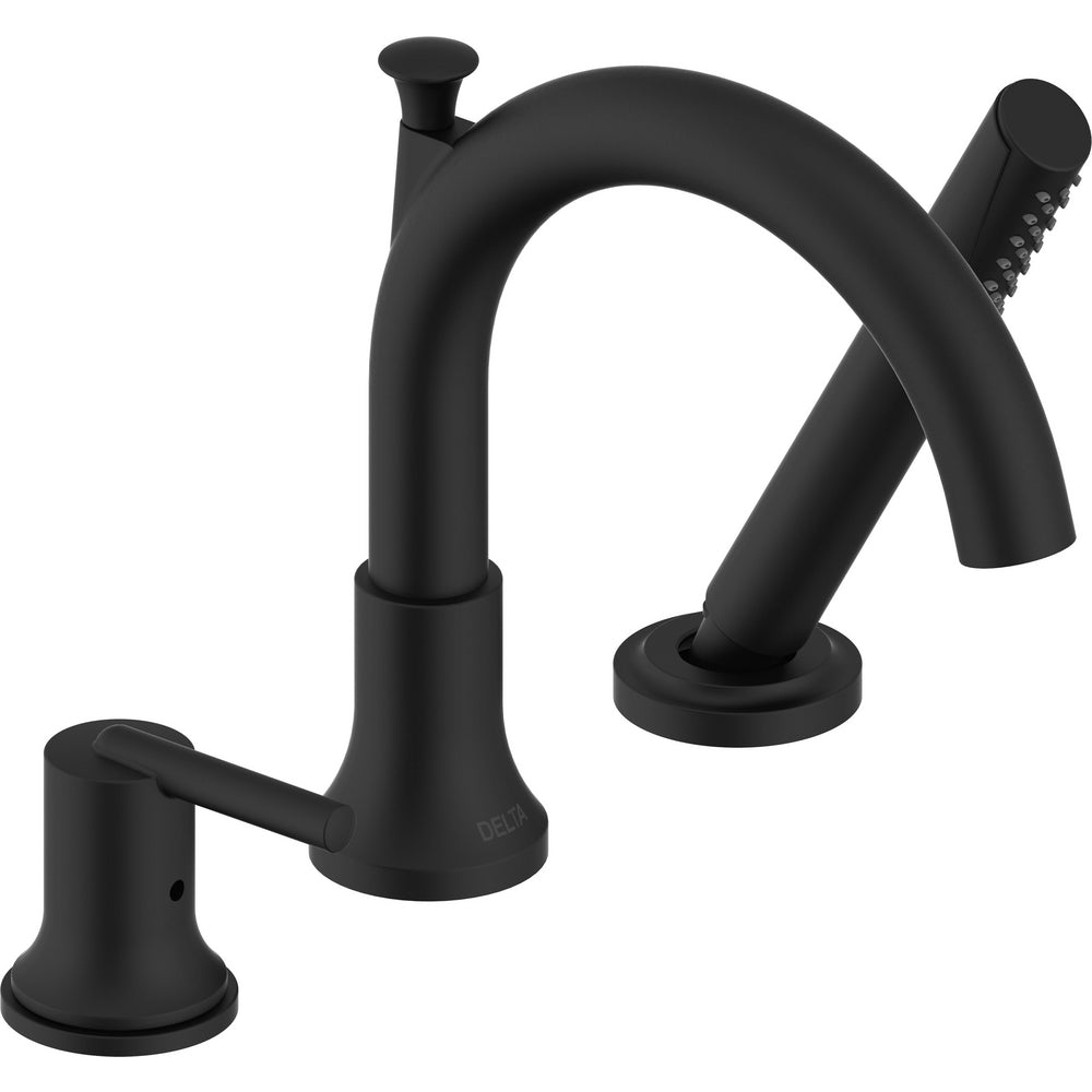 Delta 3 Hole Trinsic Roman Tub With Handshower - Matte Black